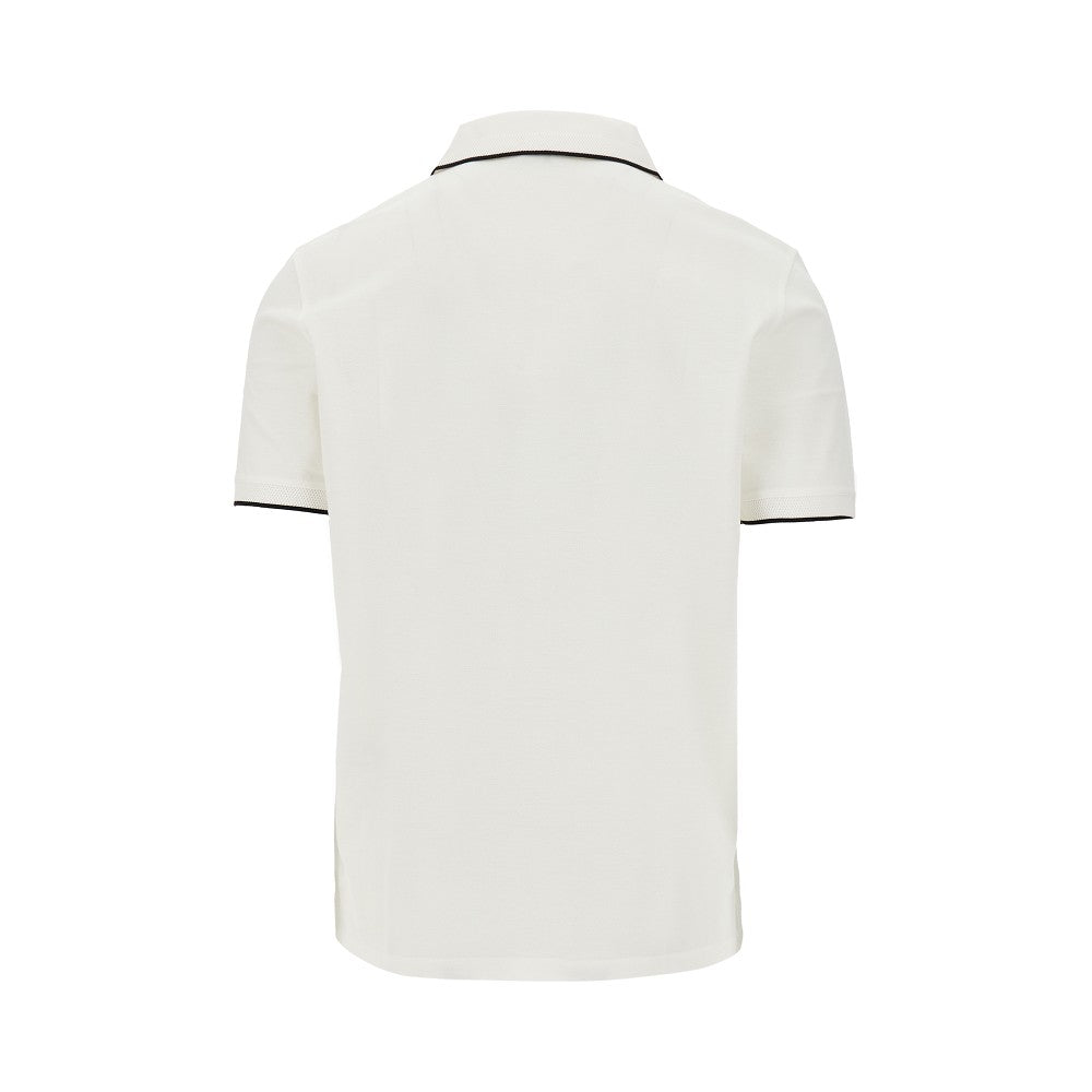 Eagle embroidery piquet polo shirt