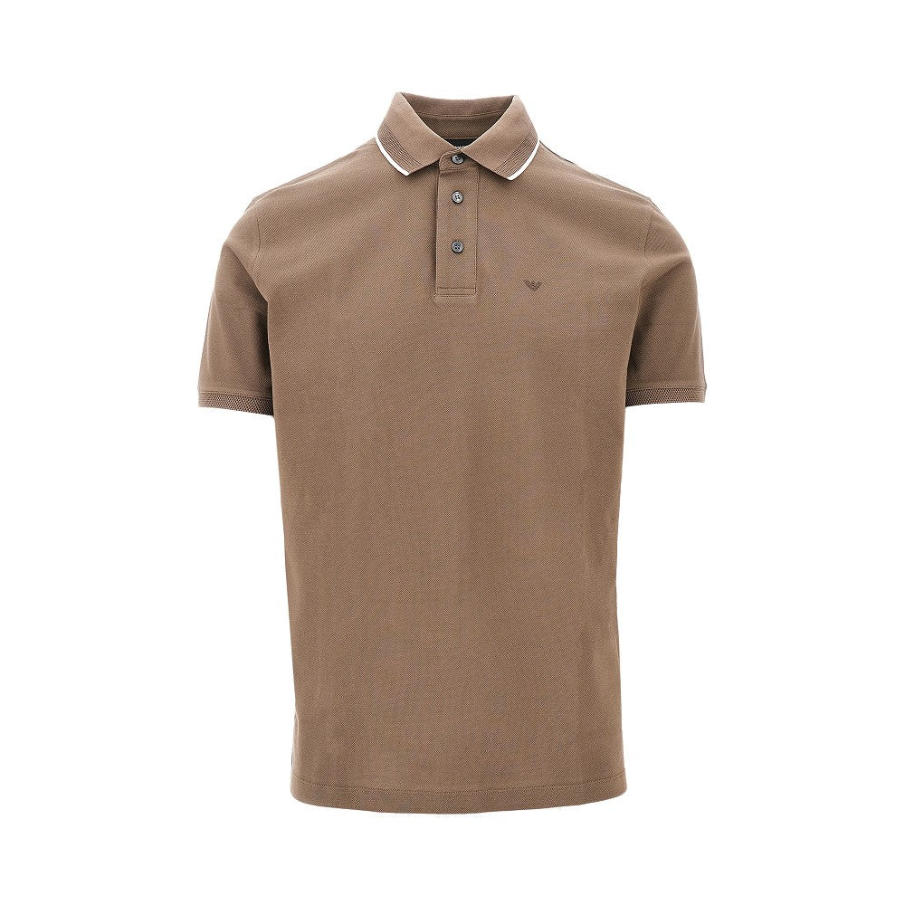 Eagle embroidery piquet polo shirt