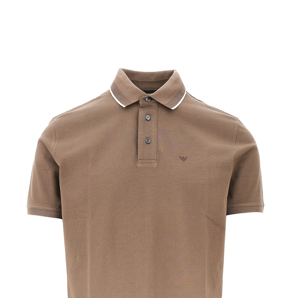 Eagle embroidery piquet polo shirt