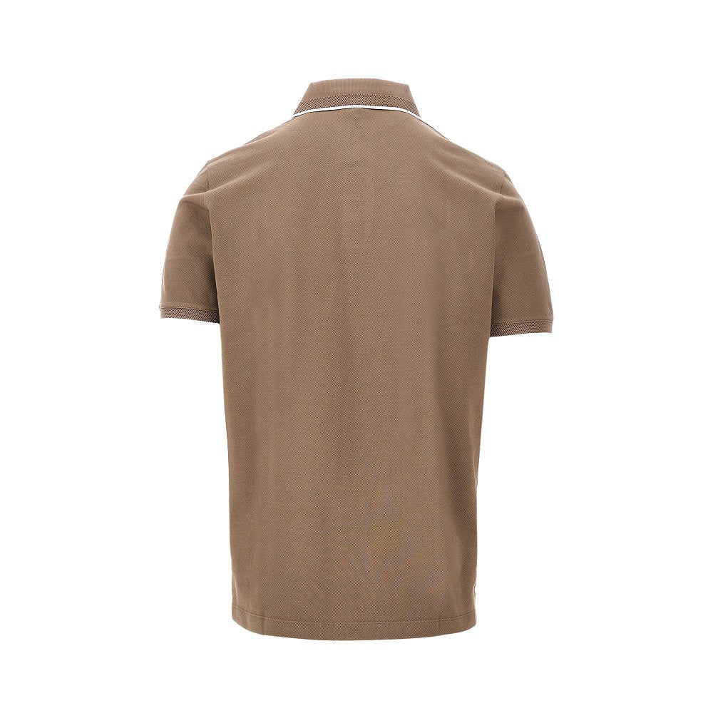 Eagle embroidery piquet polo shirt