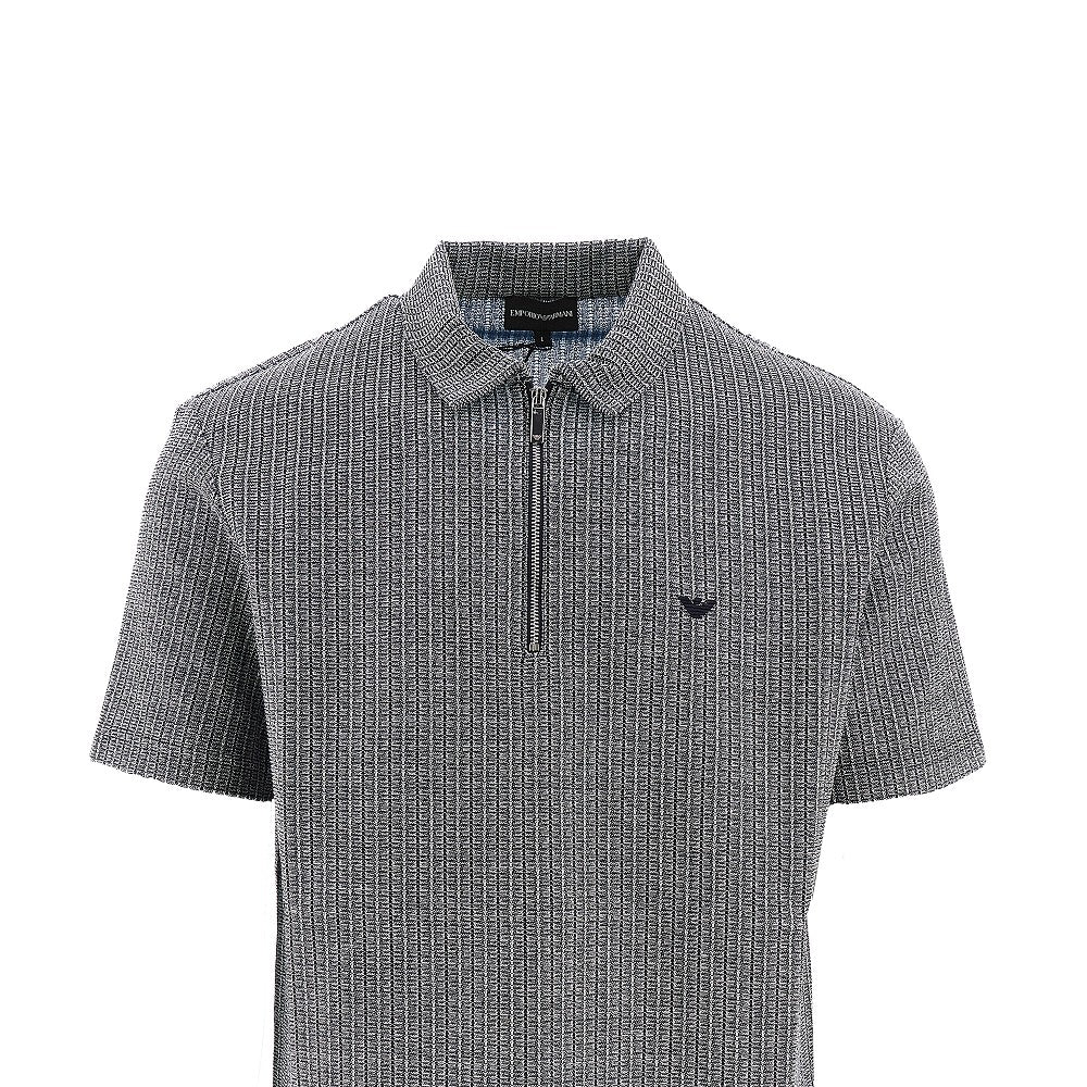Melangè knitted polo shirt with zip