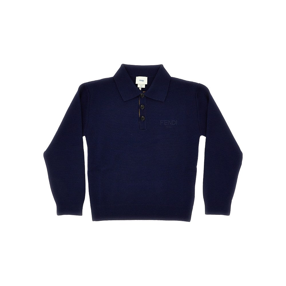 Polo in maglia con ricamo FENDI ROMA