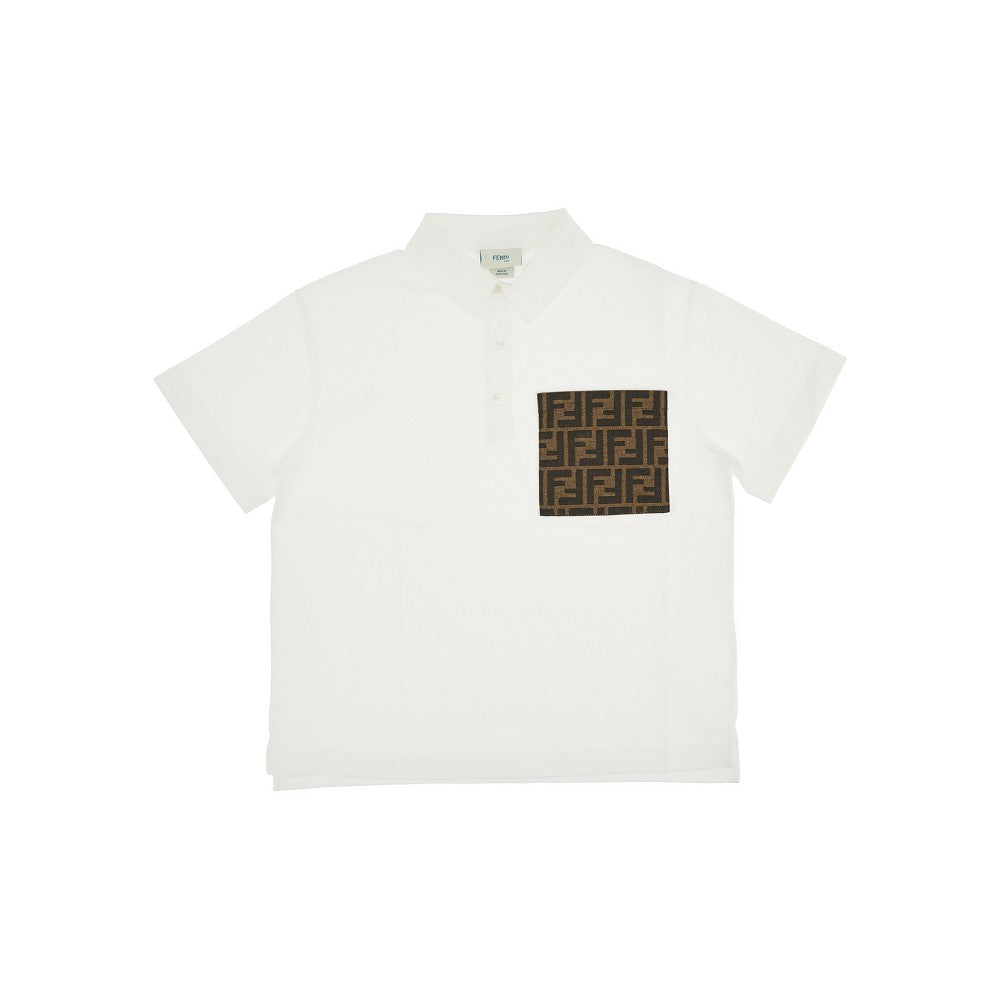 Jersey polo shirt with FF pocket