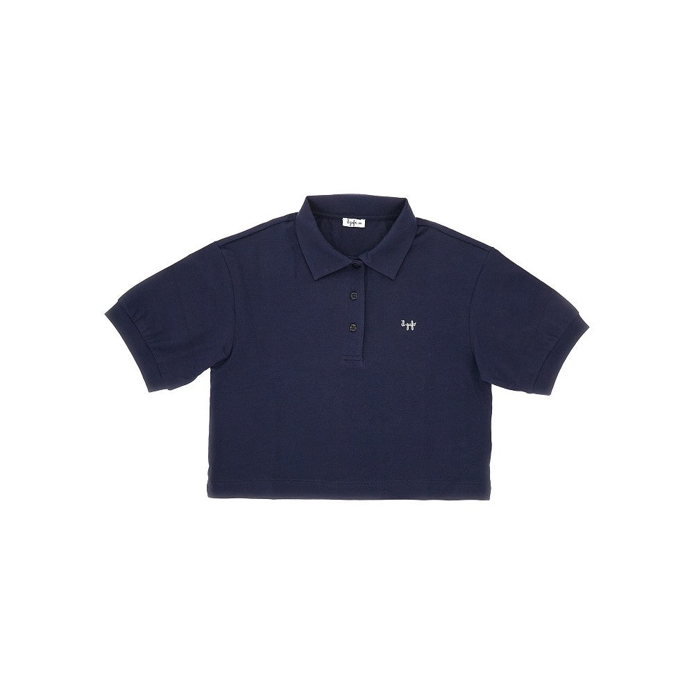 Polo cropped in jersey stretch