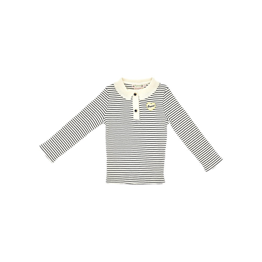 'Juanna' cotton polo shirt with striped motif