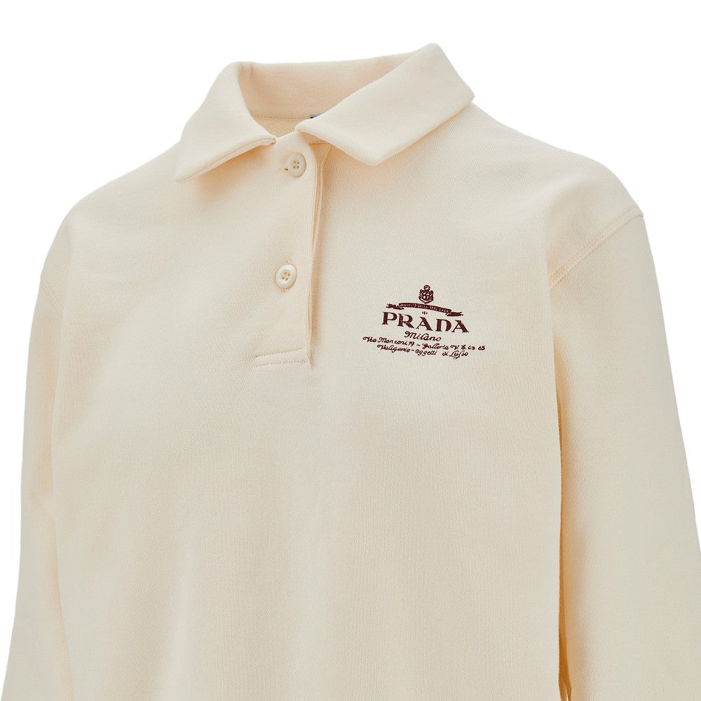 Polo shirt sweatshirt with chest logo print