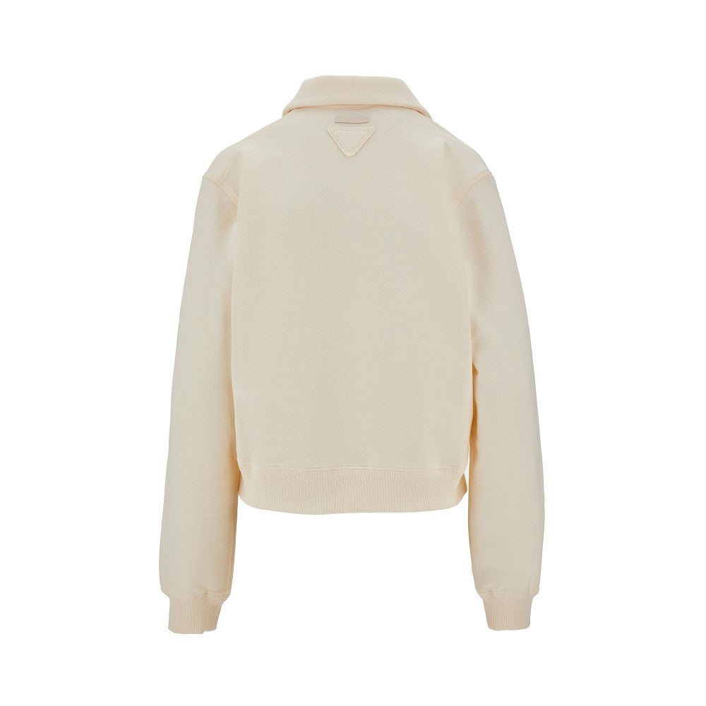 Polo shirt sweatshirt with chest logo print