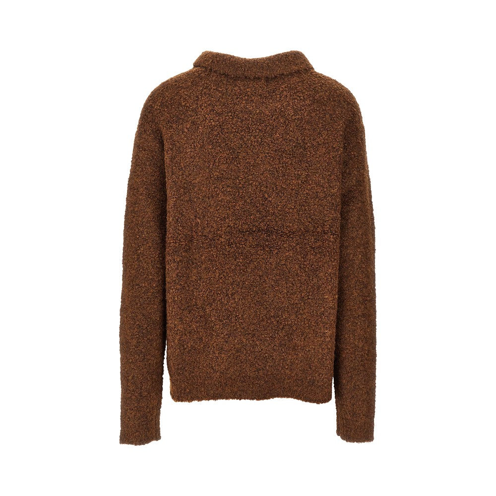 'WBDom' bouclé knit polo sweater