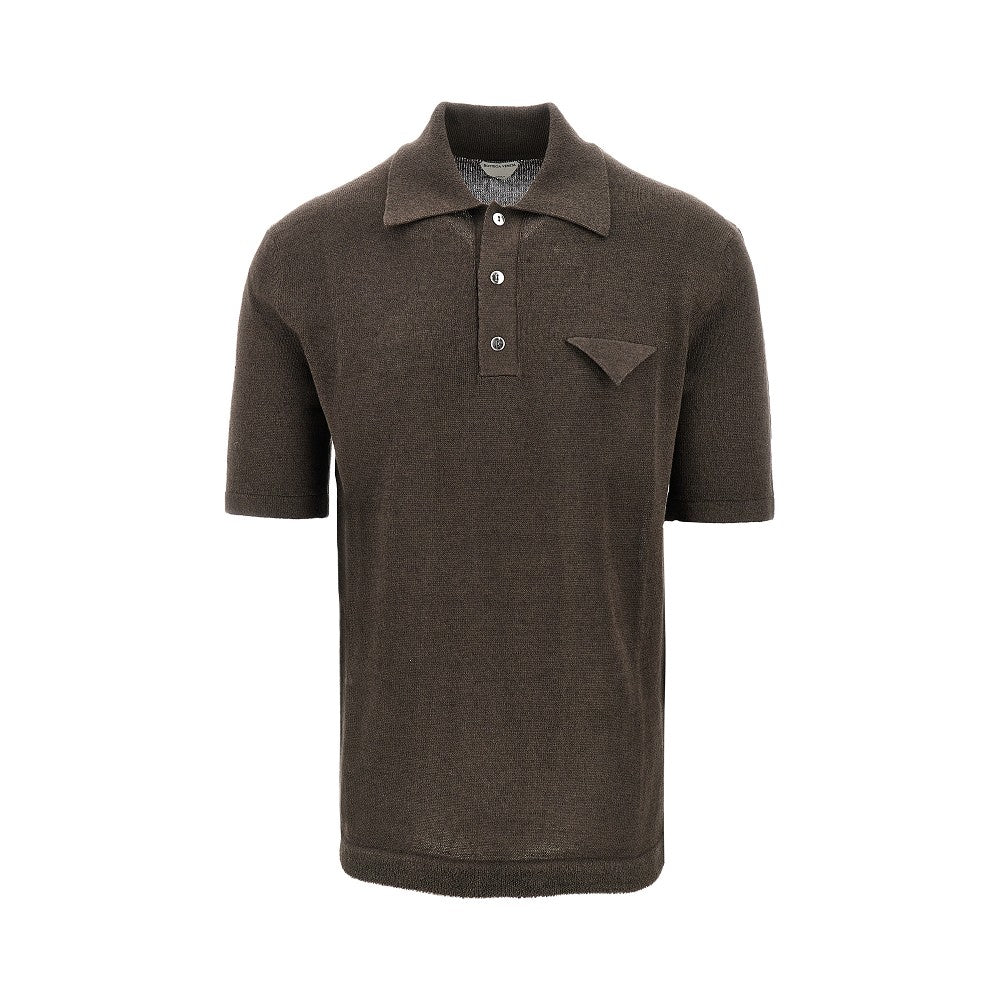 Polo in maglia di misto lino