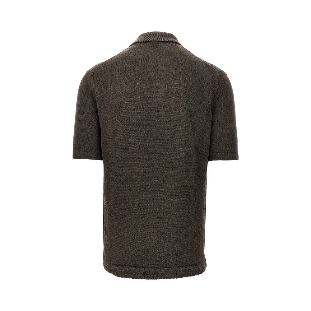 Polo in maglia di misto lino
