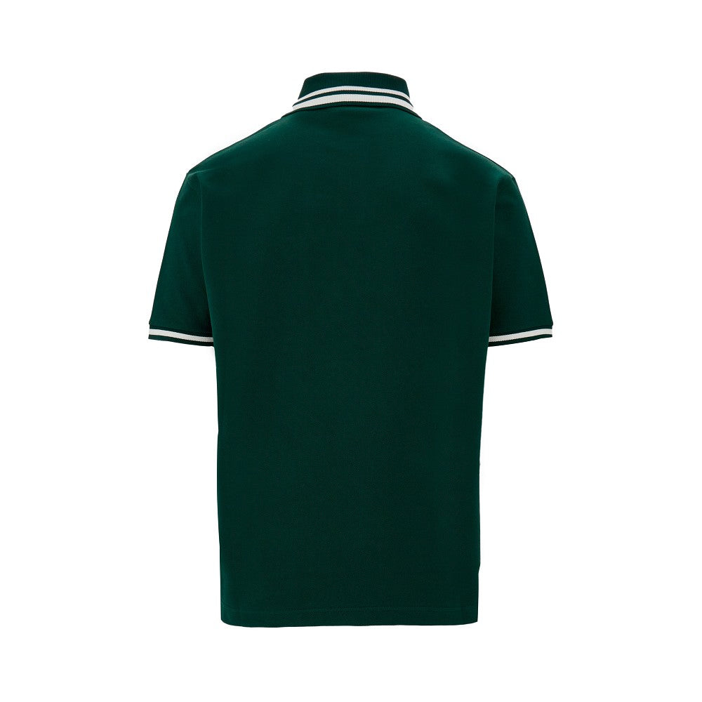 Stretch piqué polo shirt with logo embroidery