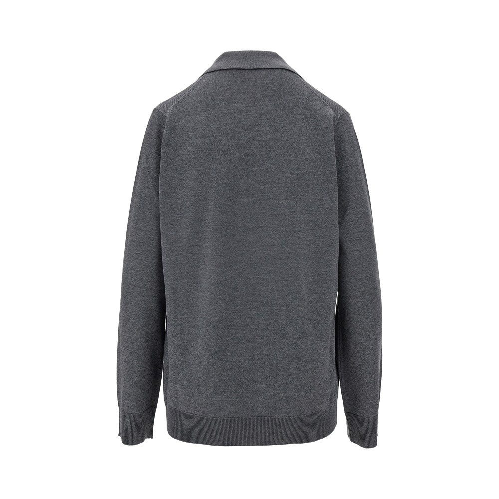 Wool polo shirt sweater