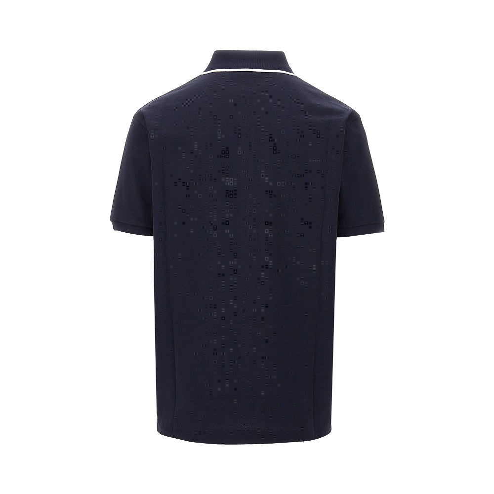 Stretch piquet polo shirt with logo patch