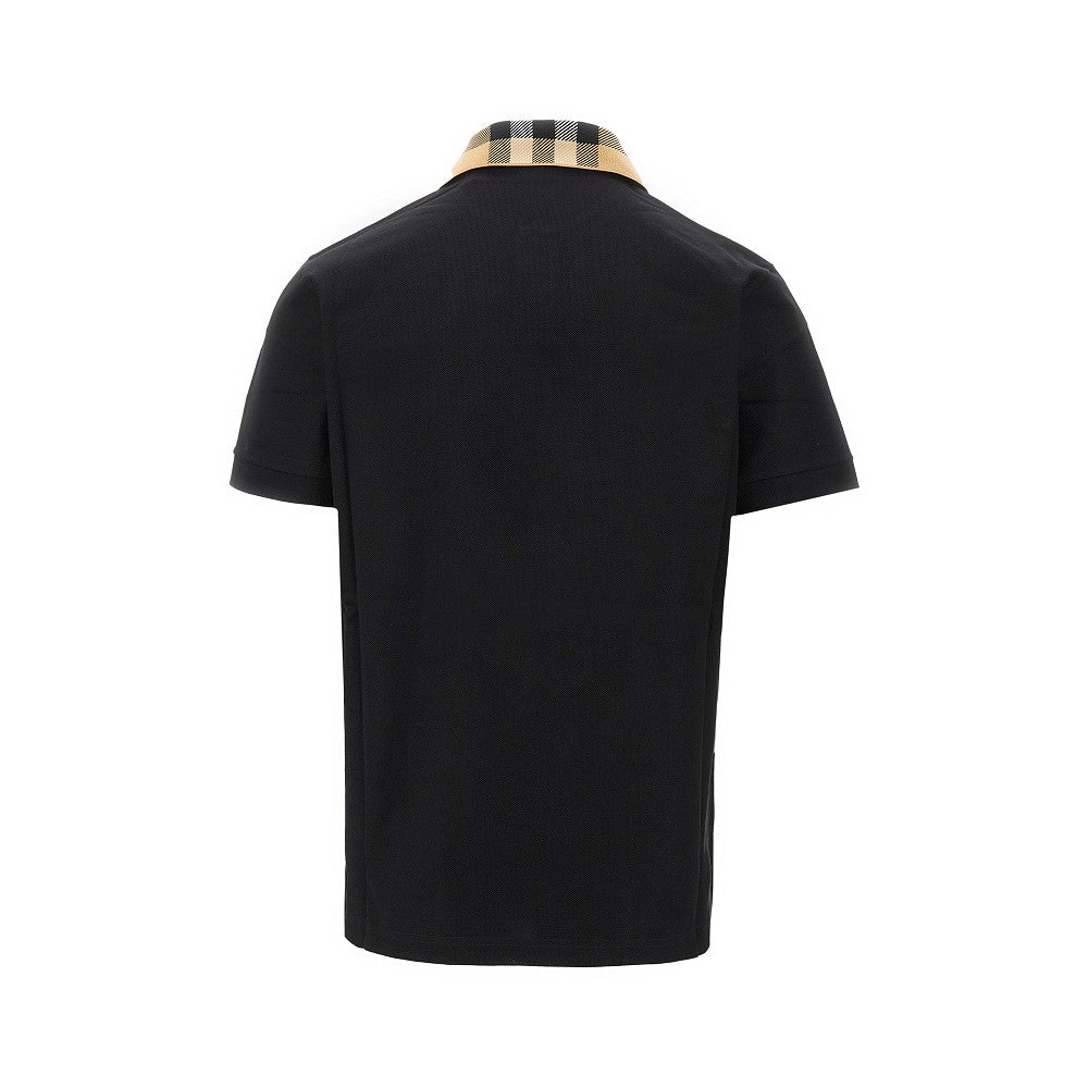 Polo in piquet con colletto Check