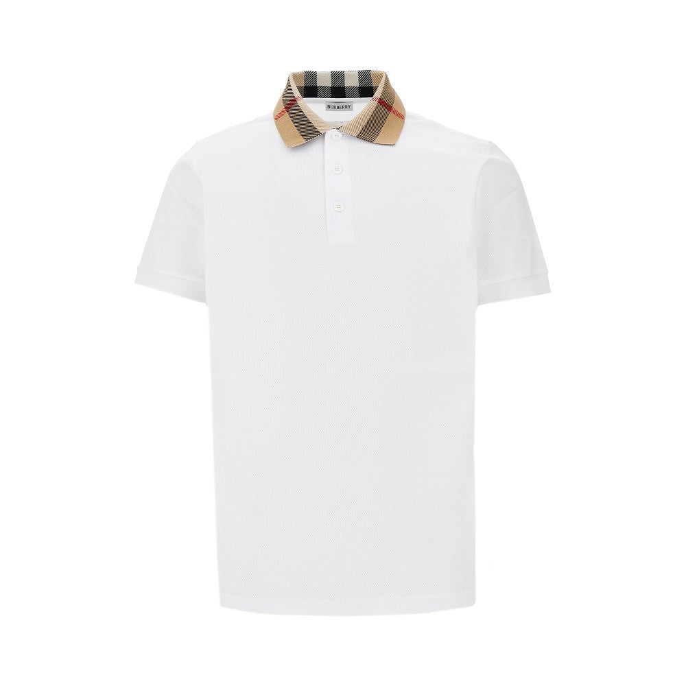 Piquet polo shirt with Burberry Check collar