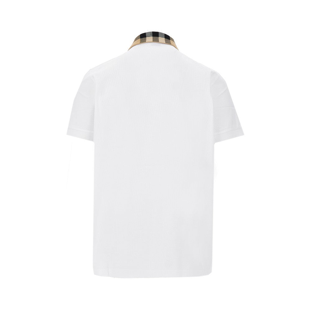 Piquet polo shirt with Burberry Check collar