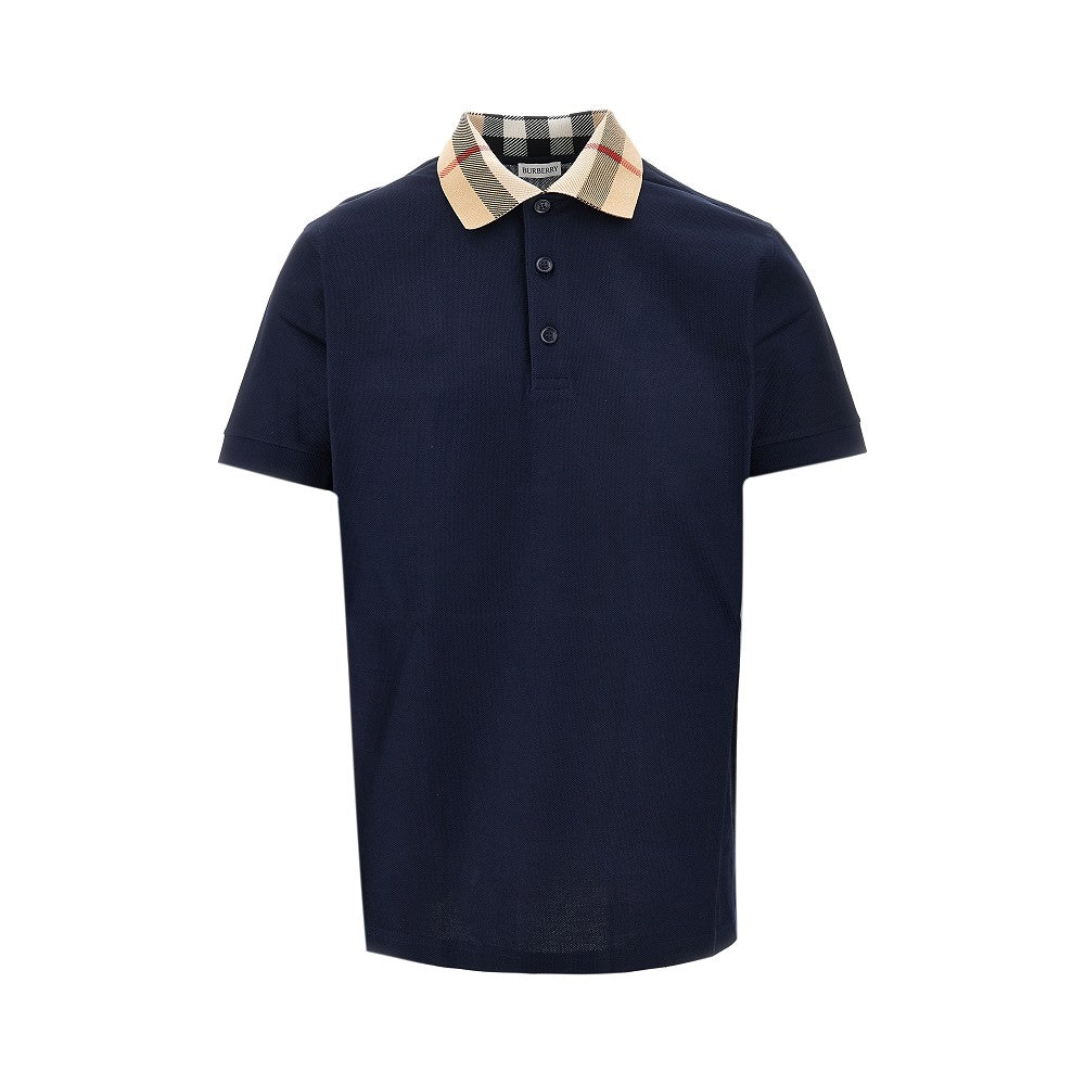 Piquet polo shirt with Burberry Check collar