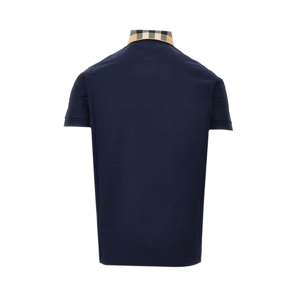 Piquet polo shirt with Burberry Check collar