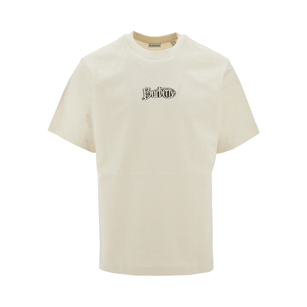 T-shirt con logo floccato