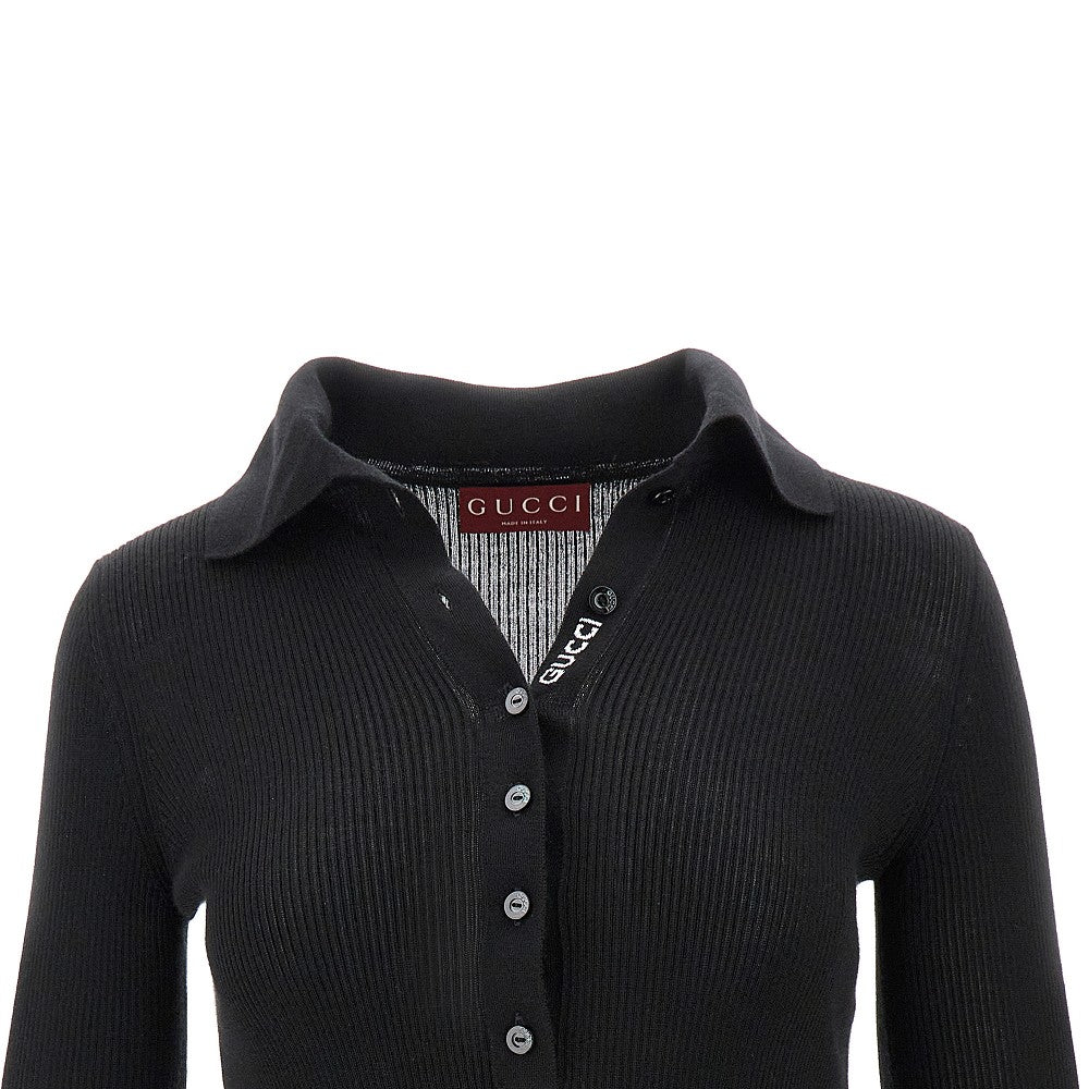 Polo in maglia di cachemire e seta