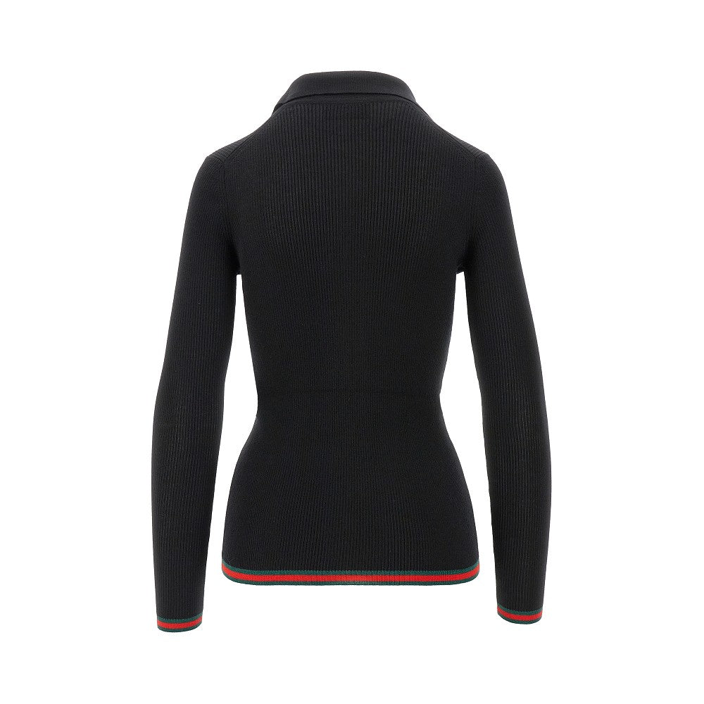Polo in maglia di cachemire e seta