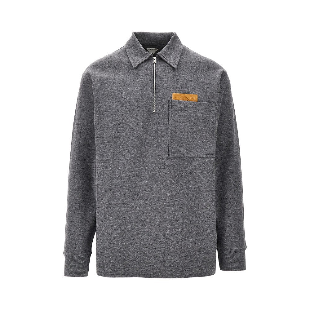 Polo in double jersey con tasca Intrecciato