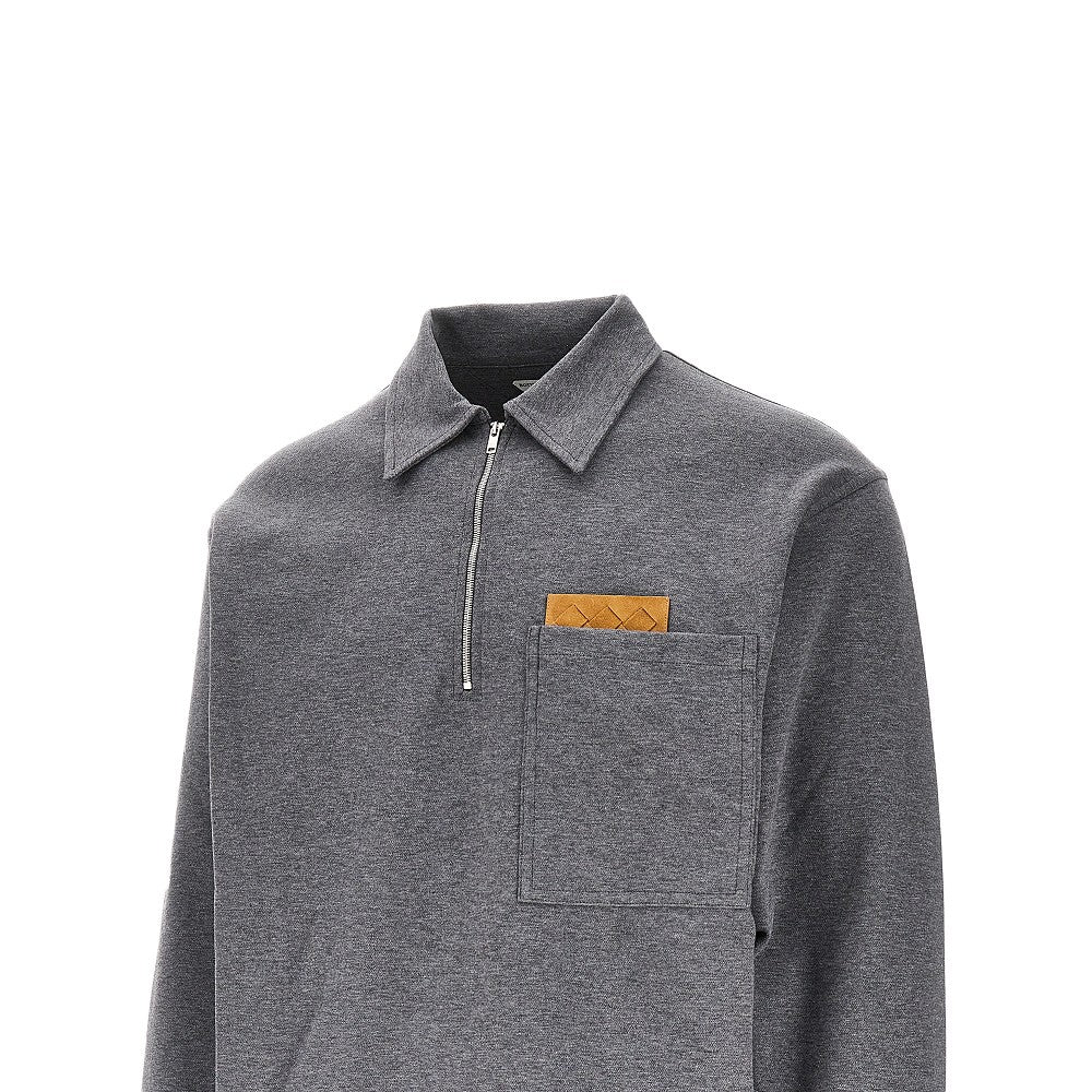 Polo in double jersey con tasca Intrecciato