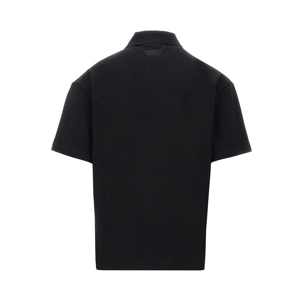 Polo in piquet con logo in punto spugna