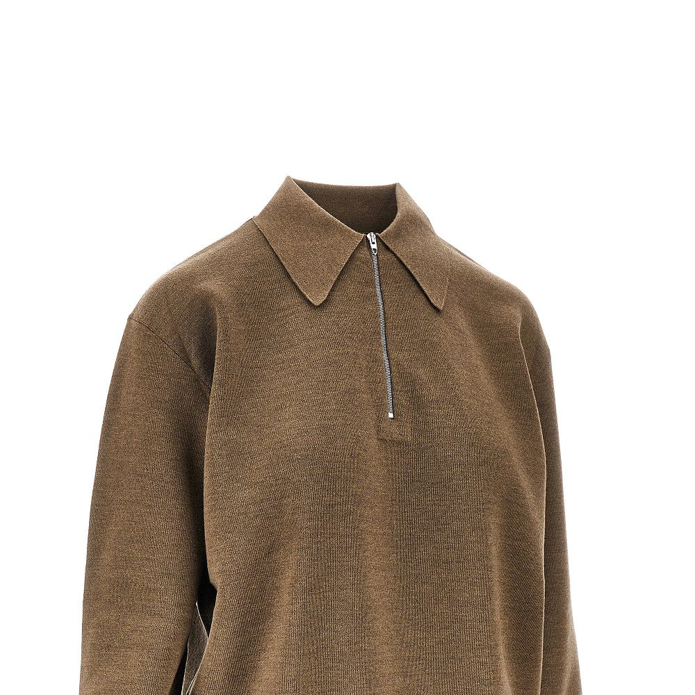 Polo in lana con zip