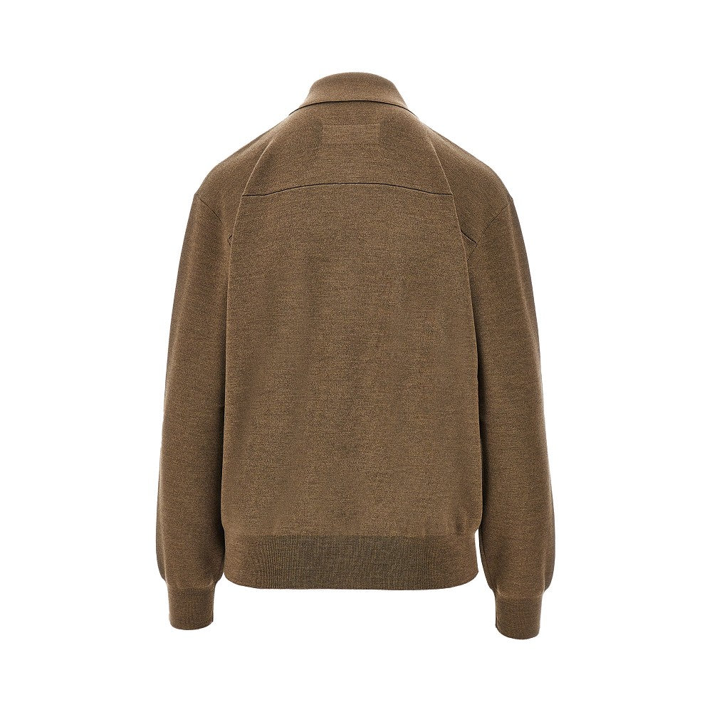 Polo in lana con zip