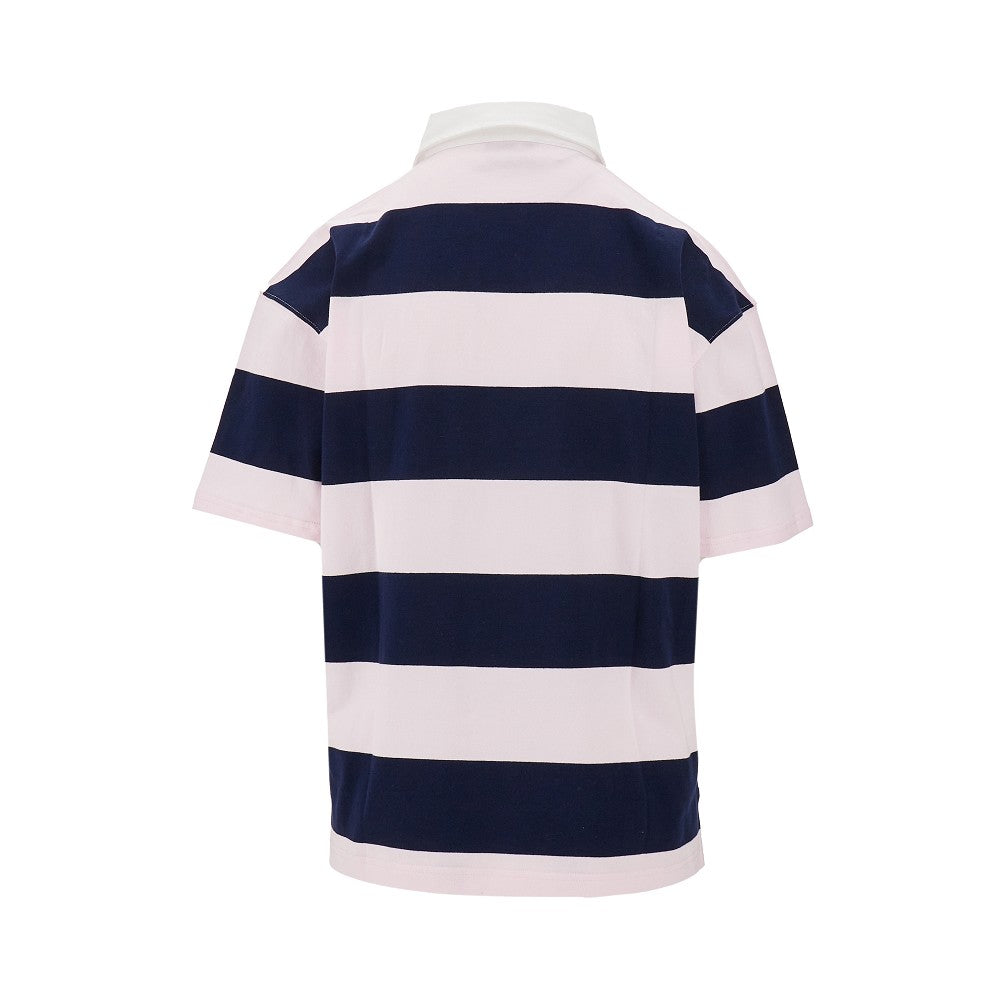 Polo oversize in cotone a righe