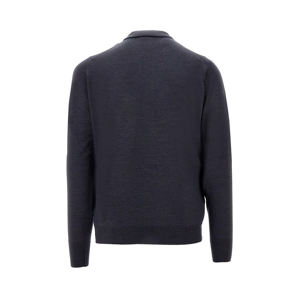 Wool knitted polo shirt