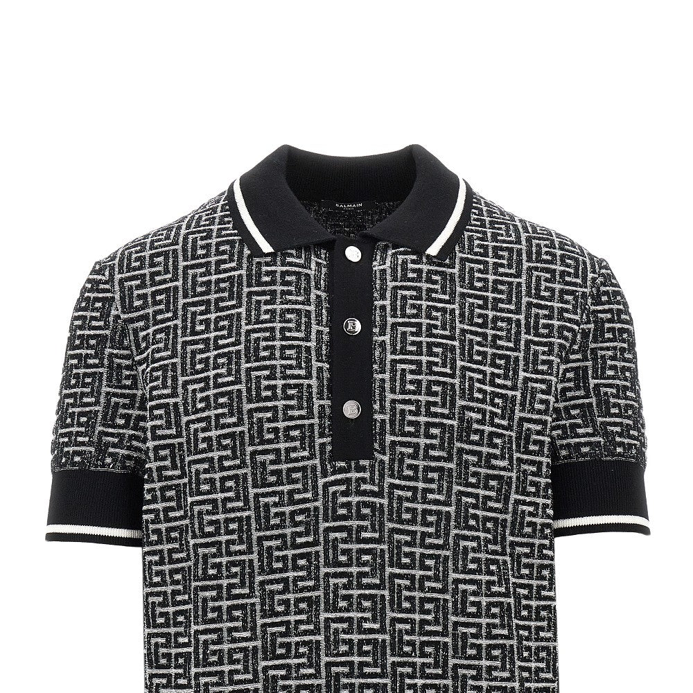 Monogram PB Labyrinth knitted polo shirt