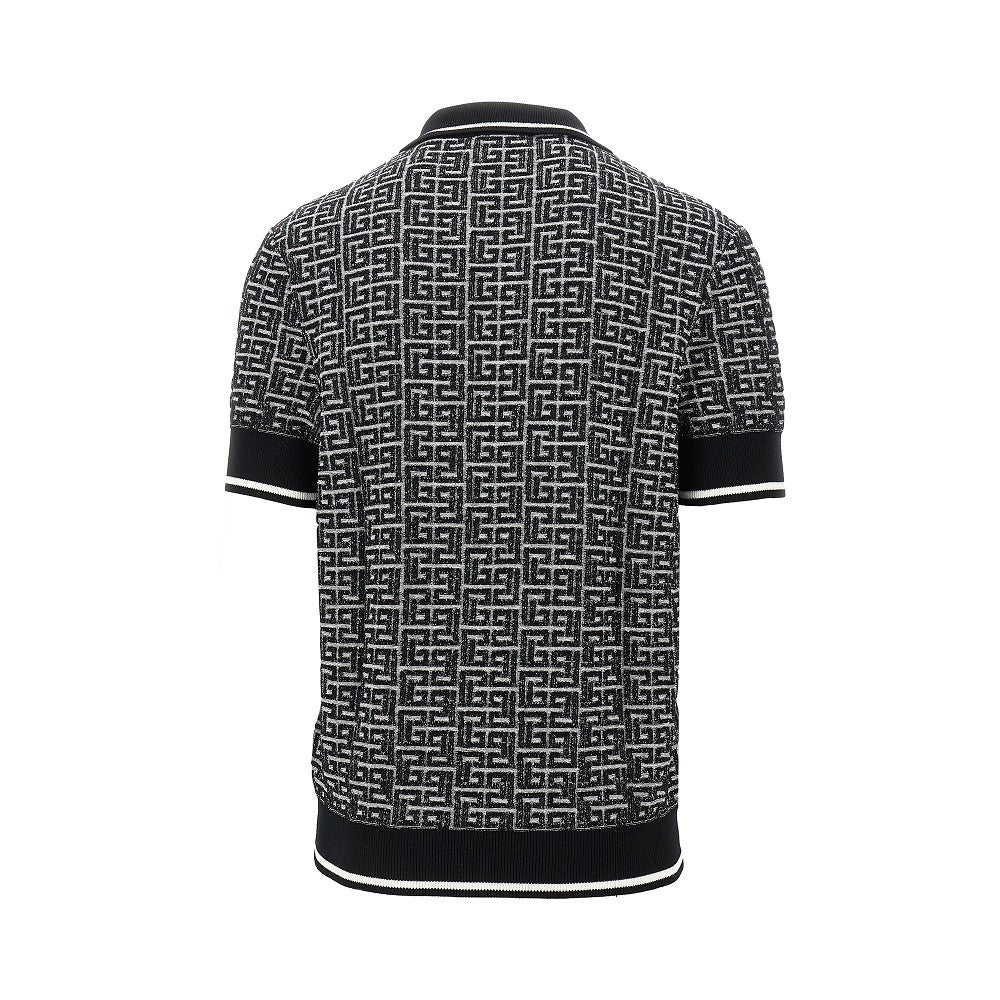 Monogram PB Labyrinth knitted polo shirt
