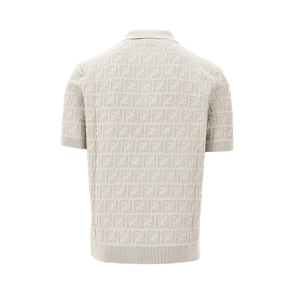 FF jacquard knitted polo shirt