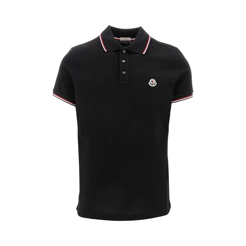 Piquet polo shirt with logo patch
