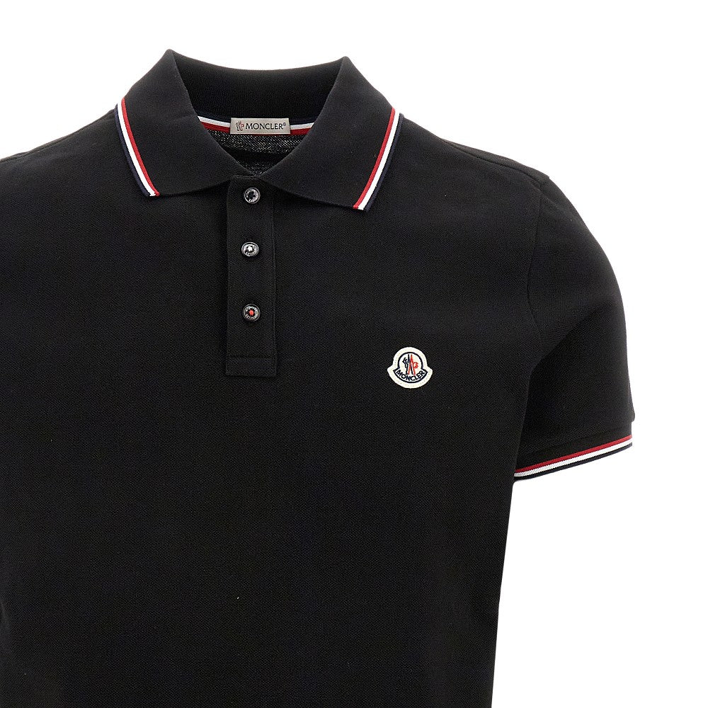 Piquet polo shirt with logo patch