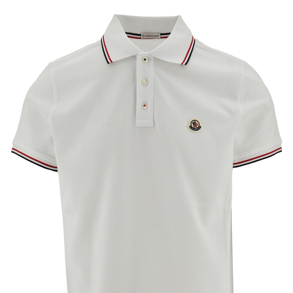 Piquet polo shirt with logo patch