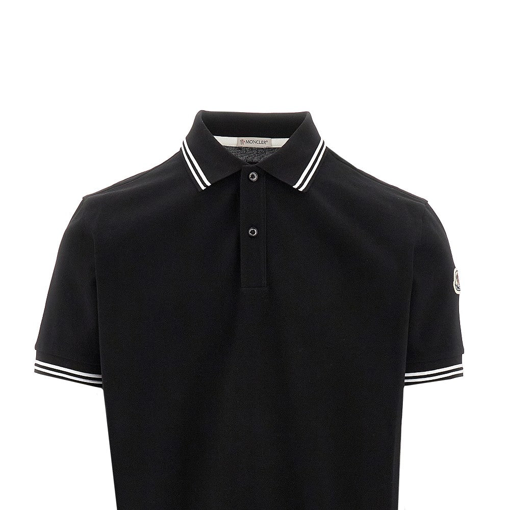 Polo in piquet con patch logo