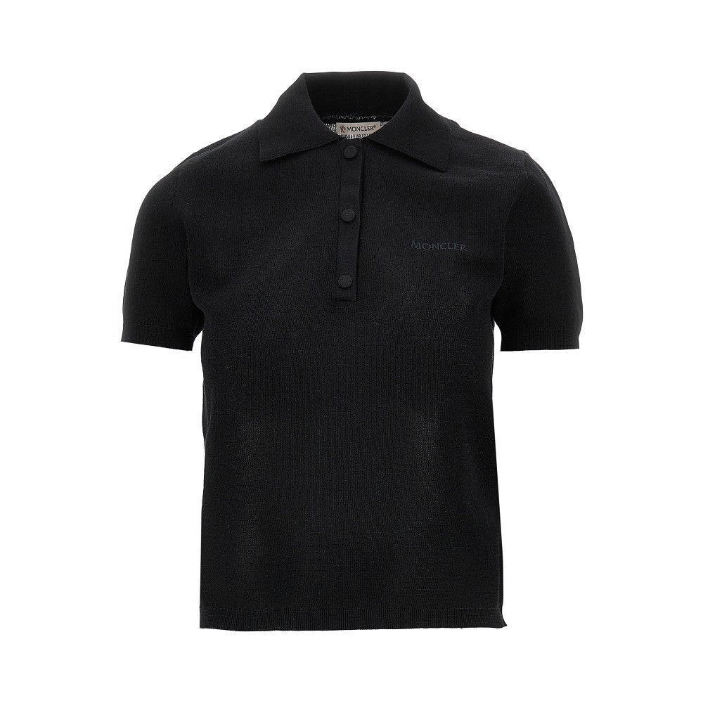 Jersey polo shirt with logo embroidery