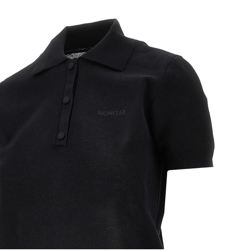 Jersey polo shirt with logo embroidery