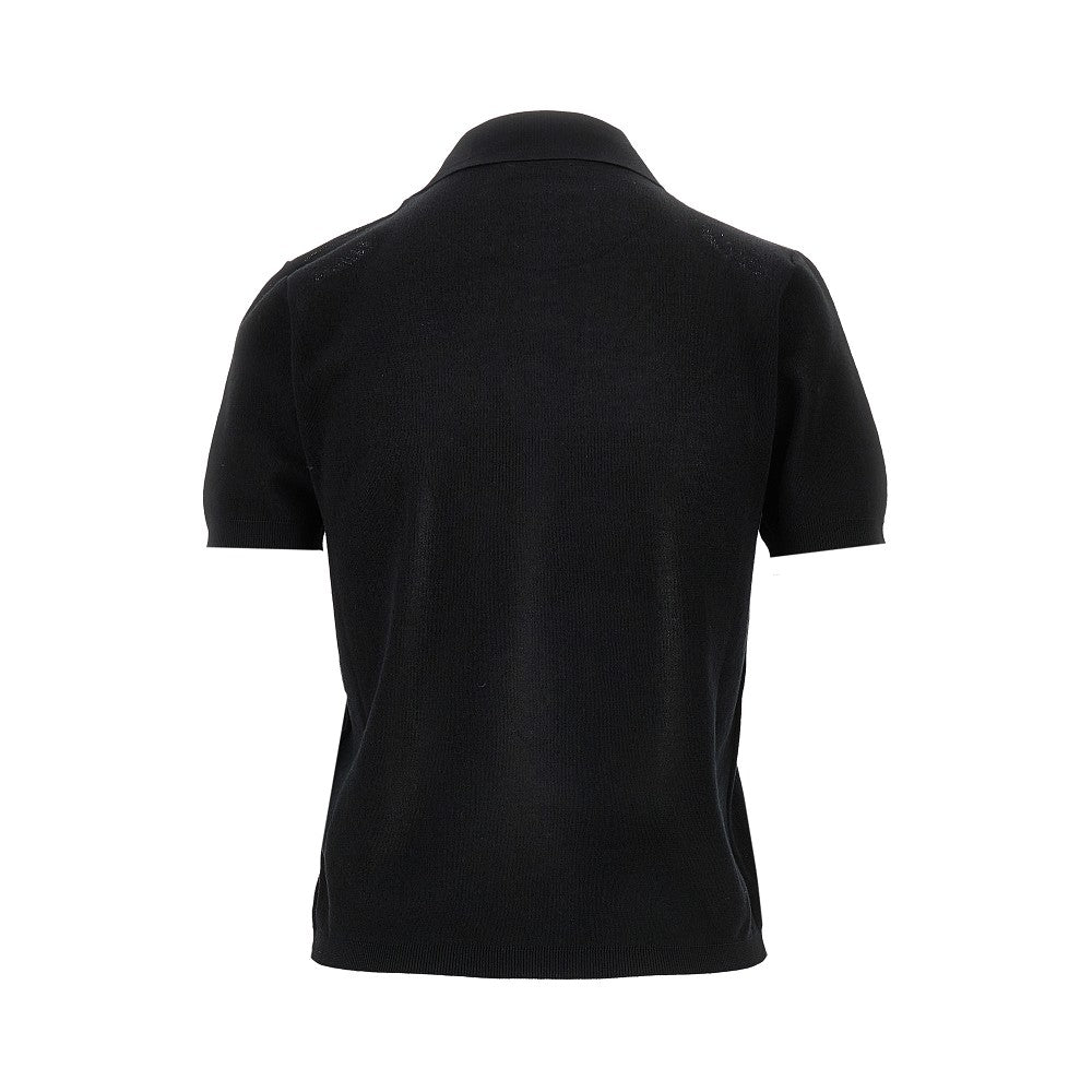 Jersey polo shirt with logo embroidery