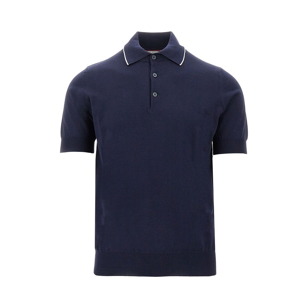 Cotton knitted polo shirt