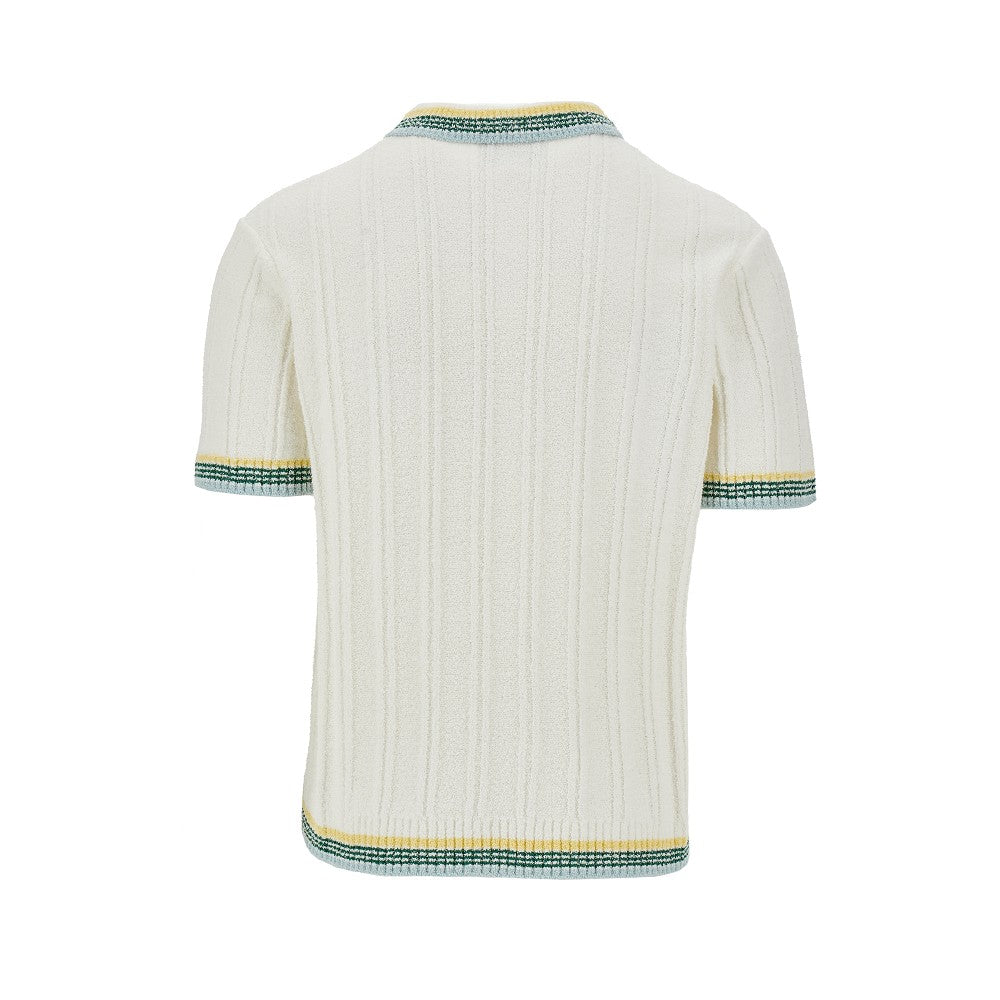 Polo in maglia bouclé a coste