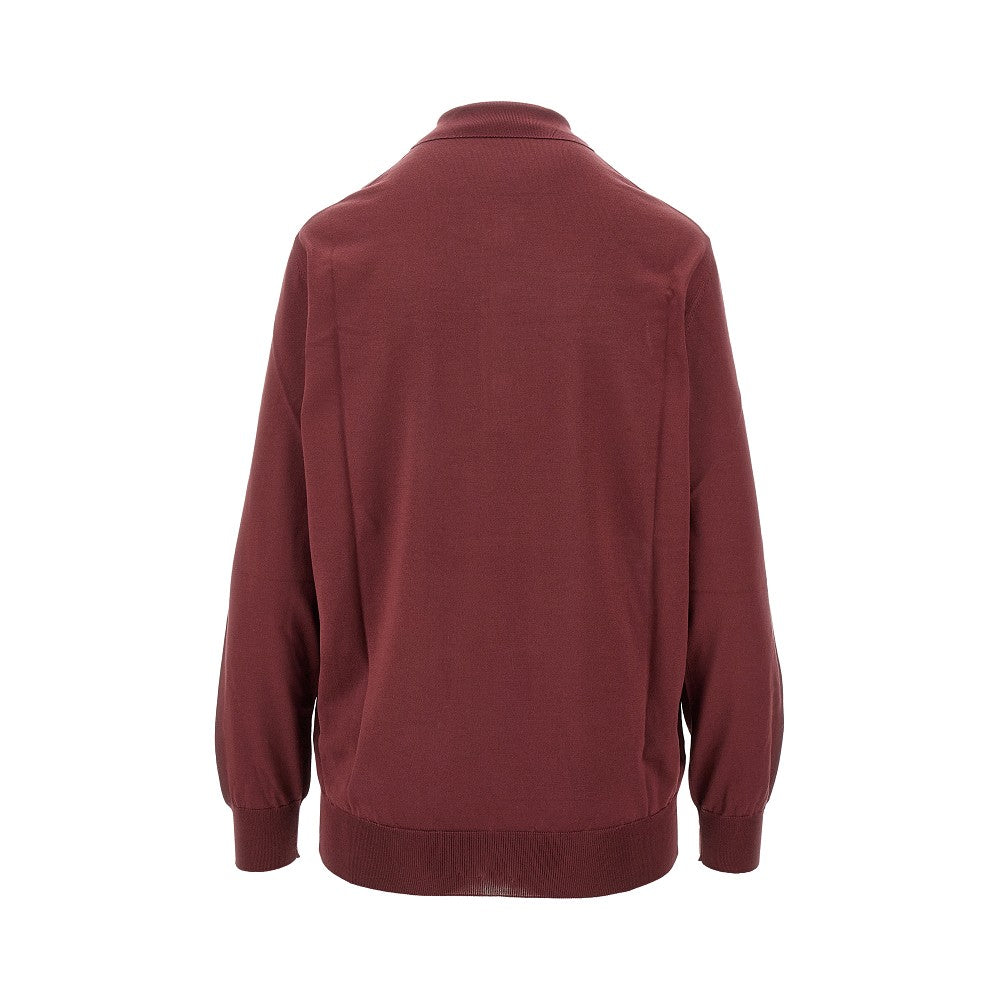 Silk yarn polo shirt