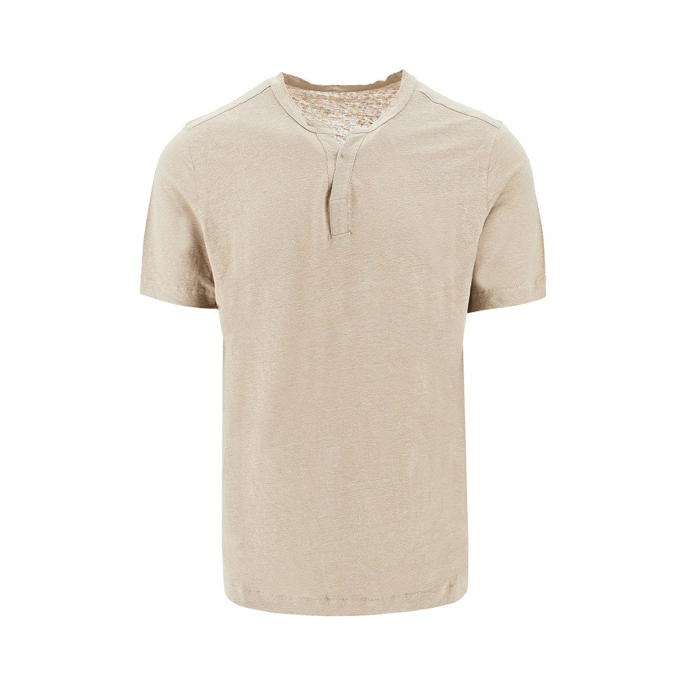 Tunisien collar linen T-shirt