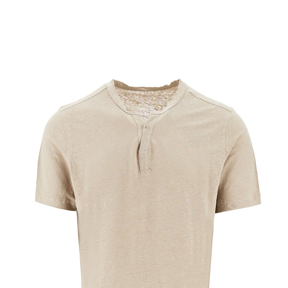 Tunisien collar linen T-shirt