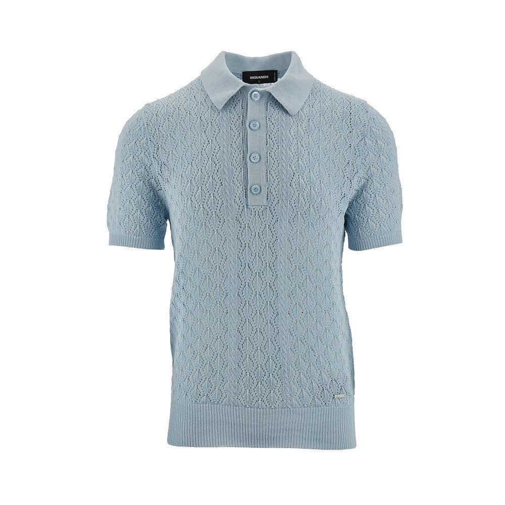 Polo in maglia traforata