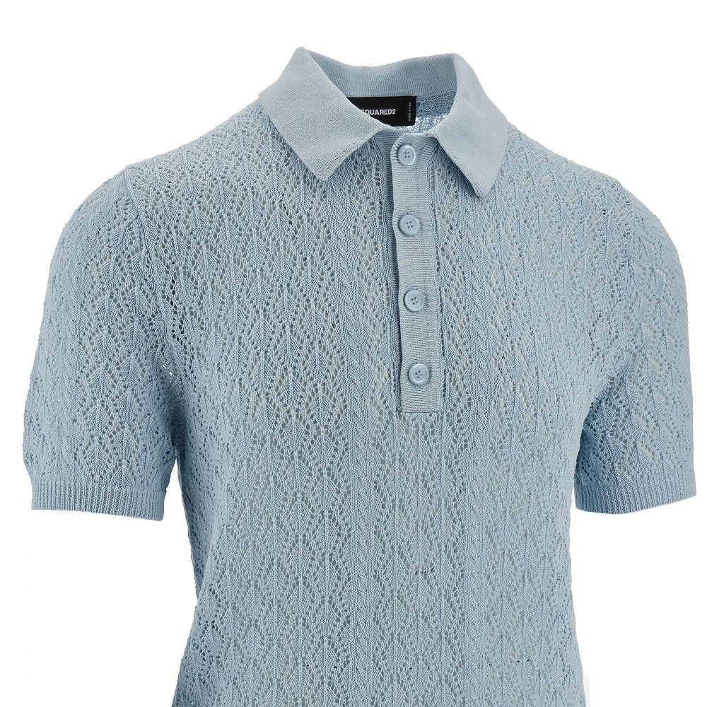 Polo in maglia traforata