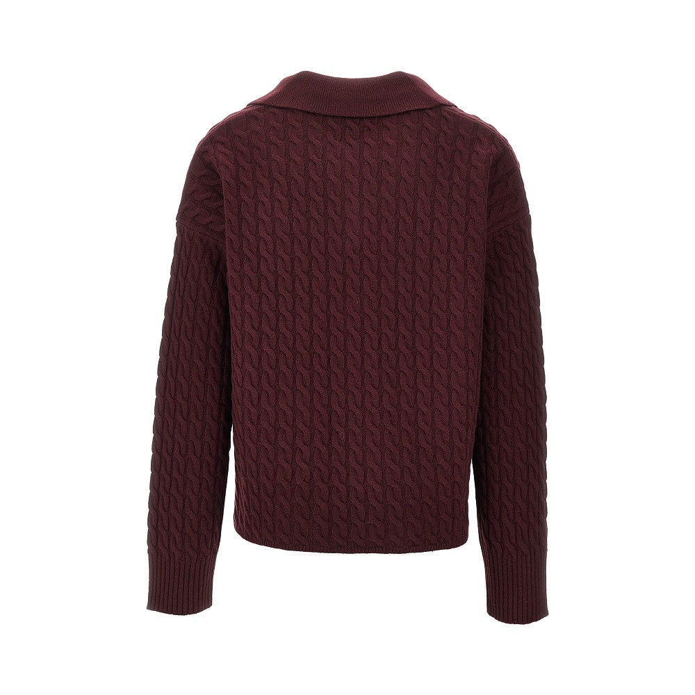 Cable knit polo sweater